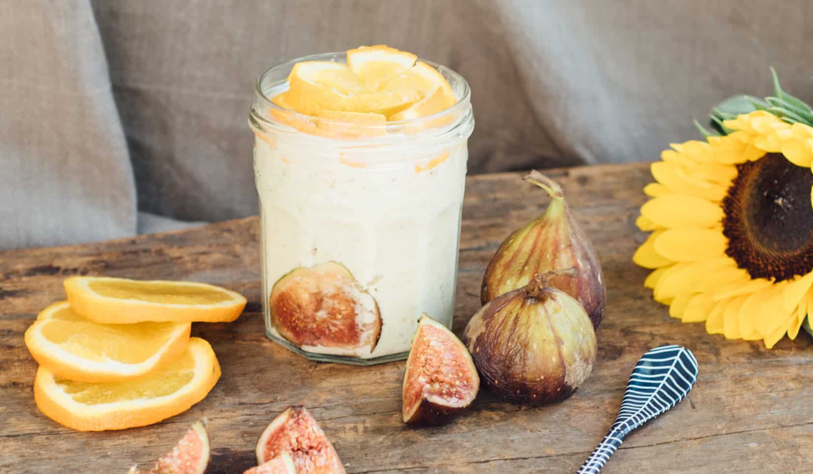 Sinaasappel Bircher muesli met vijg - Lisa Goes Vegan