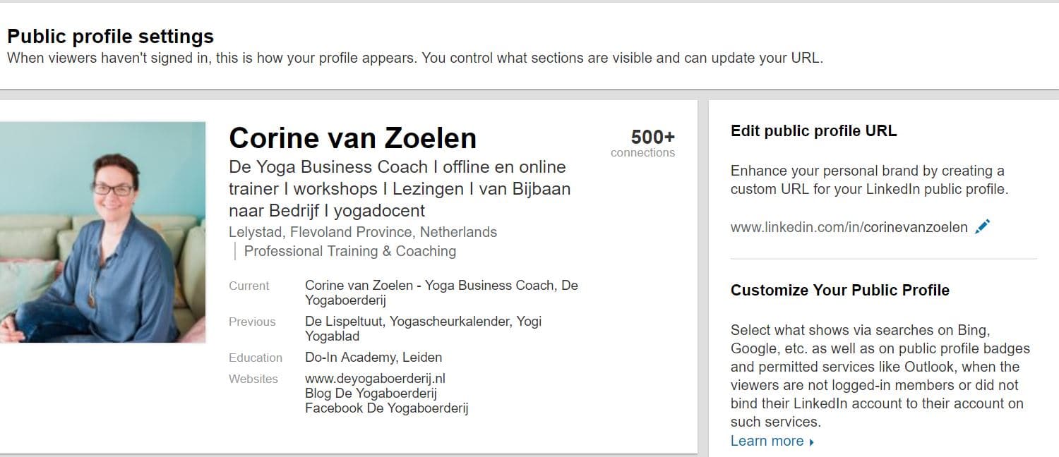 url aanpassen corine van zoelen